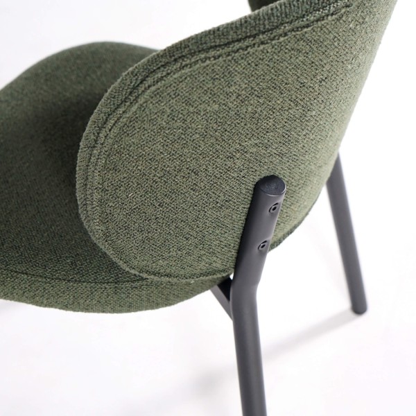 Chaise de salle à manger en tissu vert - Swan