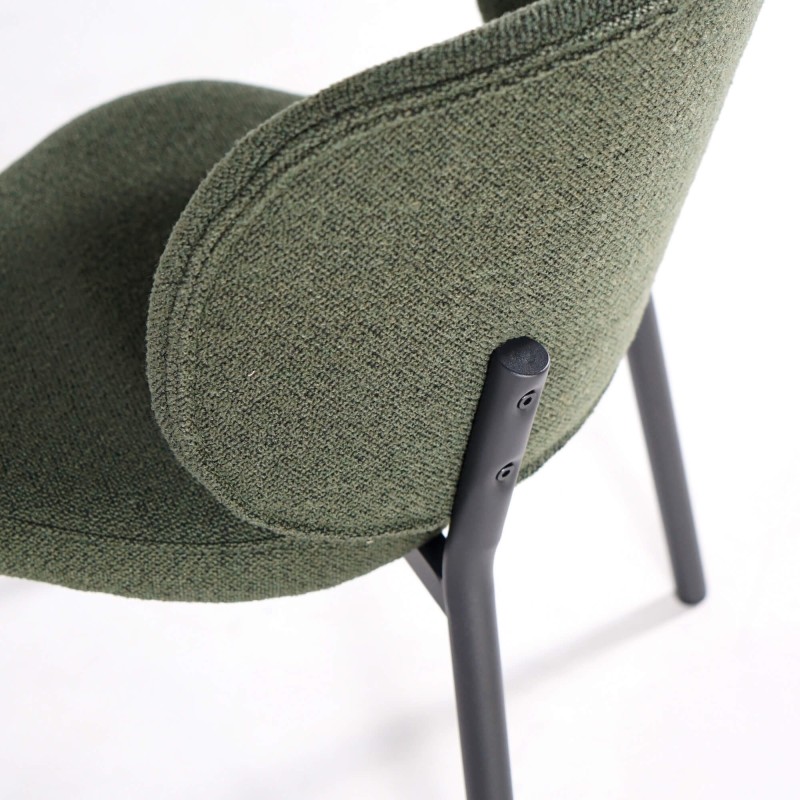 Chaise de salle à manger en tissu vert - Swan