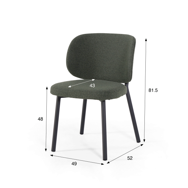 Chaise de salle à manger en tissu vert - Swan