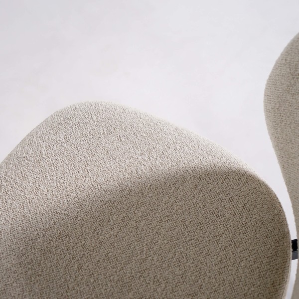 Chaise de salle à manger en tissu bouclé blanc - Swan