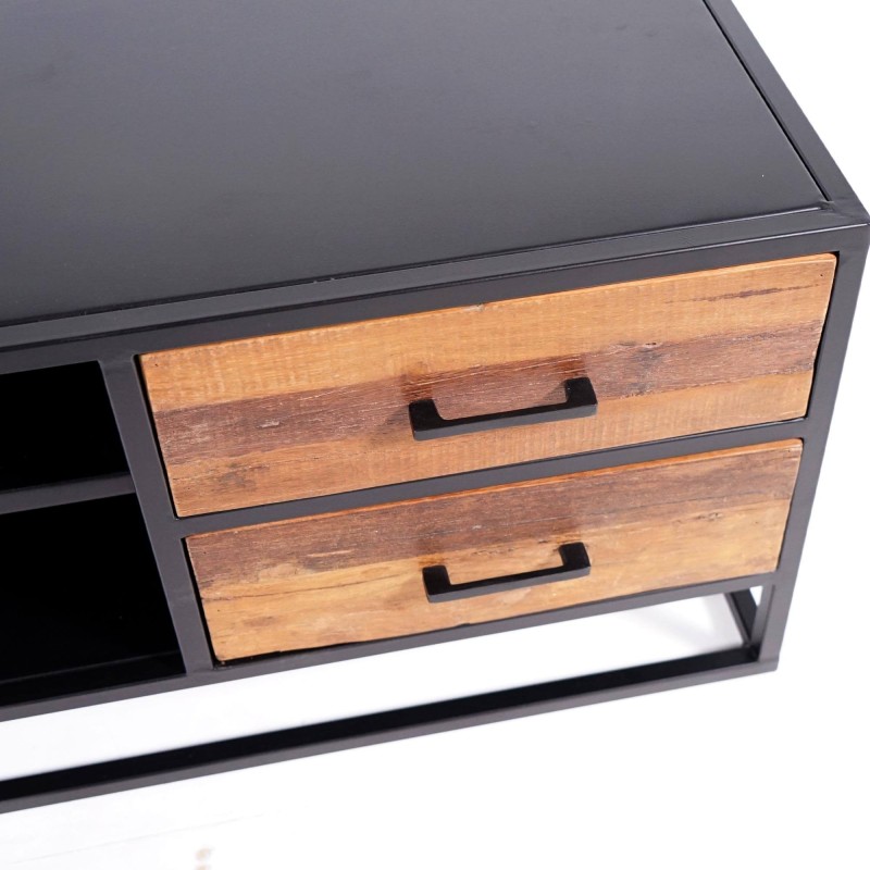 Meuble TV industriel en bois recyclé - Recycled