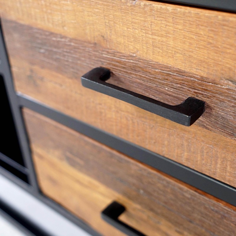 Meuble TV industriel en bois recyclé - Recycled