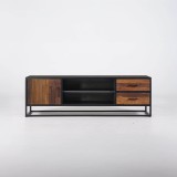 Meuble TV industriel en bois recyclé - Recycled