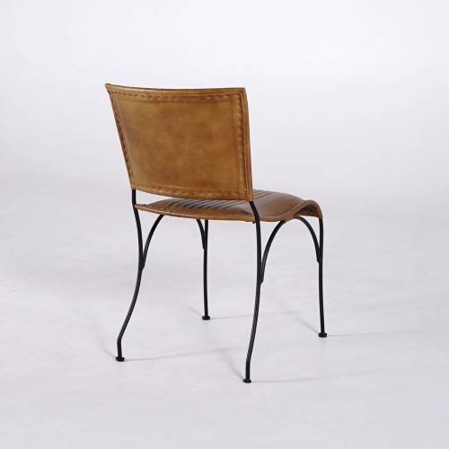 Chaise vintage en cuir brun - Cosy