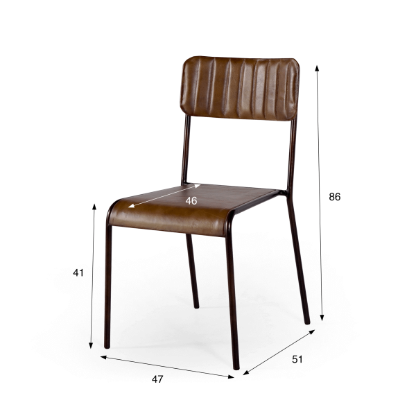 Chaise en cuir marron - Friends
