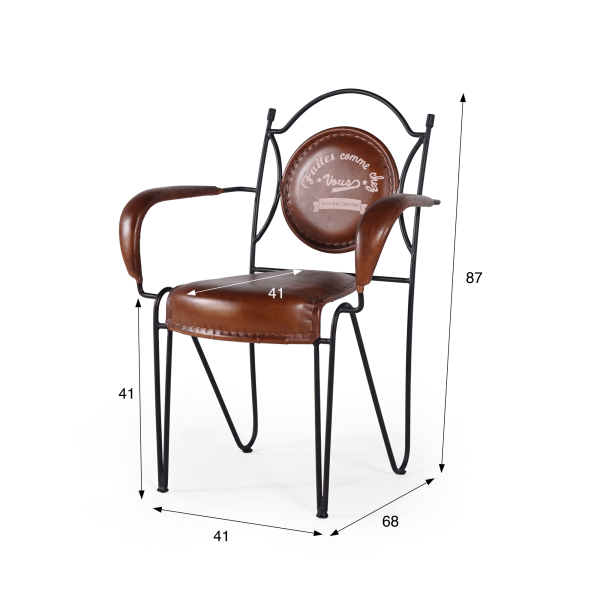 Chaise industrielle "Faites comme chez vous"
