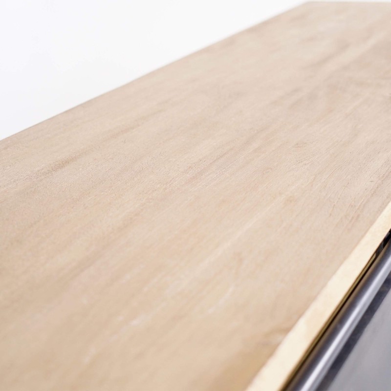 Buffet style industriel​ en bois massif et métal 150 cm - Detroit