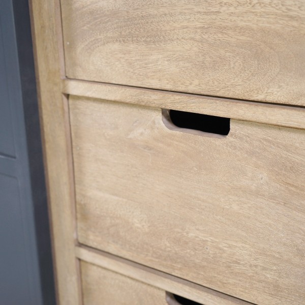 Vaisselier en bois massif de style industriel 100 cm - Detroit