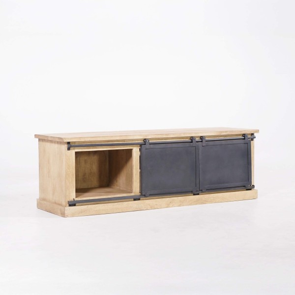 Meuble tv bois massif et metal style industriel​ 150 cm - Detroit