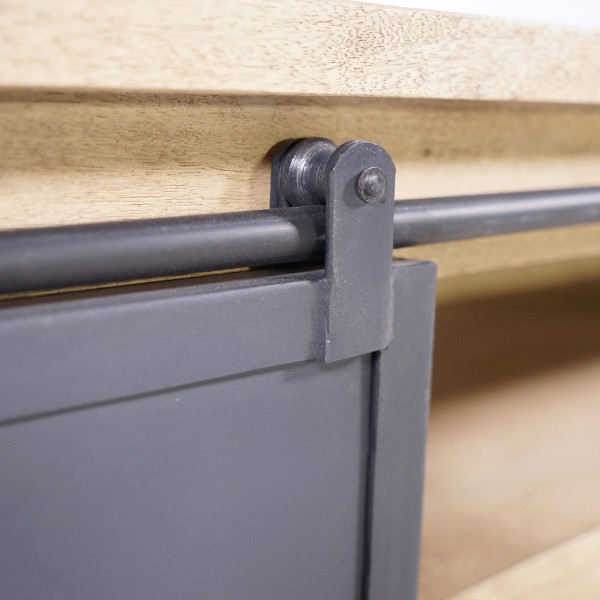 Meuble tv bois massif et metal style industriel​ 100 cm - Detroit