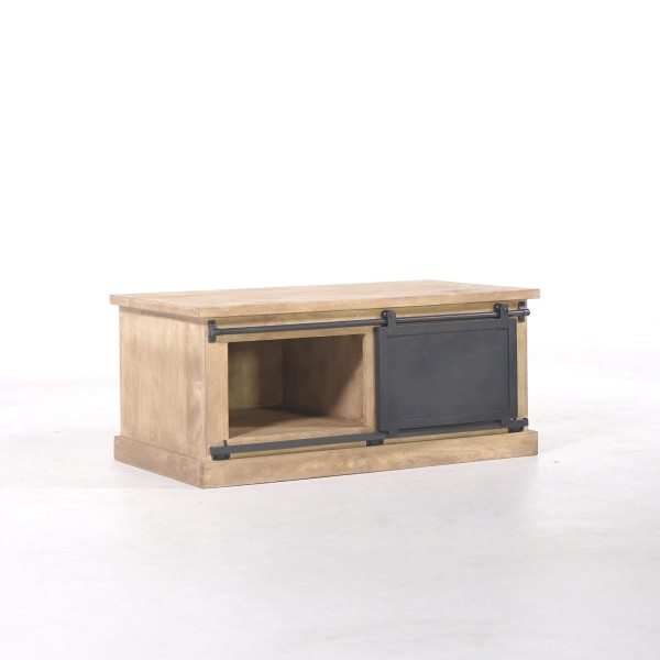 Meuble tv bois massif et metal style industriel​ 100 cm - Detroit
