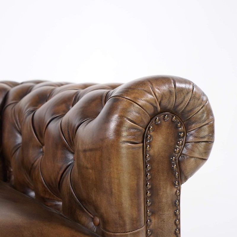 Fauteuil Chesterfield en cuir véritable - Edward