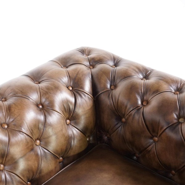 Fauteuil Chesterfield en cuir véritable - Edward