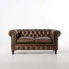 Canapé Chesterfield en cuir véritable 2 places - Edward