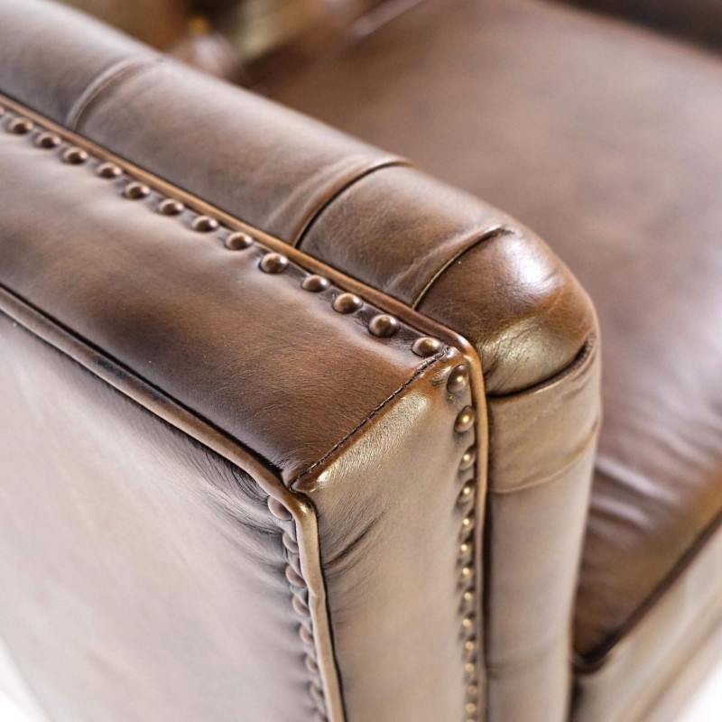 Fauteuil en cuir de buffle Chesterfield - Charles