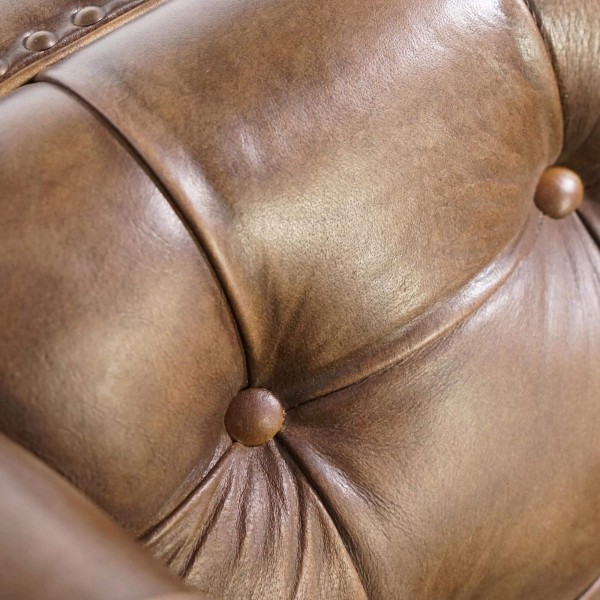 Fauteuil en cuir de buffle Chesterfield - Charles