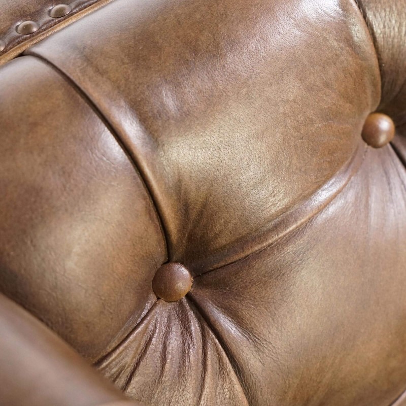 Fauteuil en cuir de buffle Chesterfield - Charles