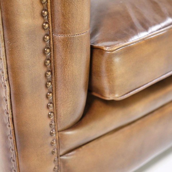 Fauteuil en cuir de buffle Chesterfield - Charles