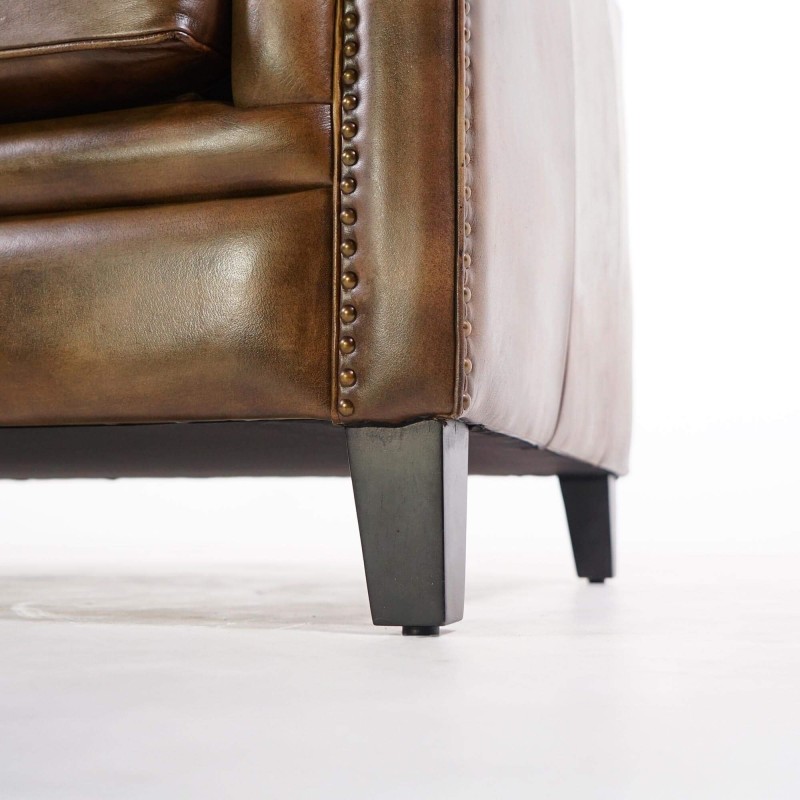 Fauteuil en cuir de buffle Chesterfield - Charles