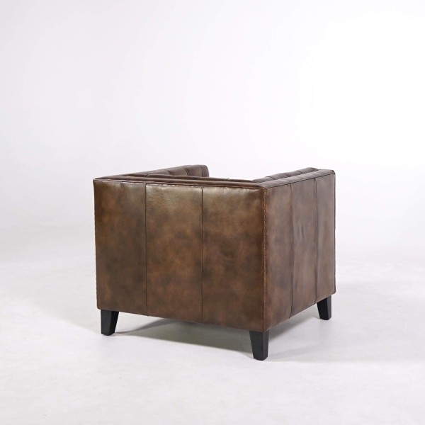 Fauteuil en cuir de buffle Chesterfield - Charles