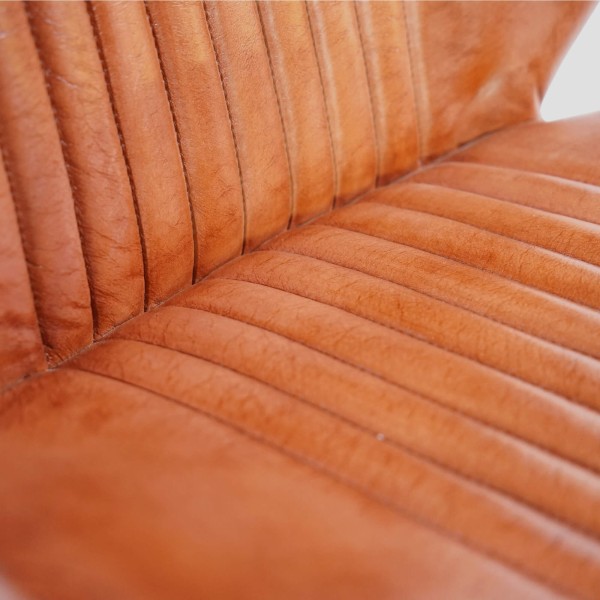 Chaise salle à manger en cuir véritable - Louis