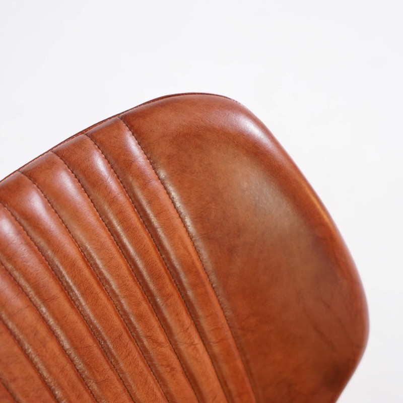 Chaise salle à manger en cuir véritable - Louis