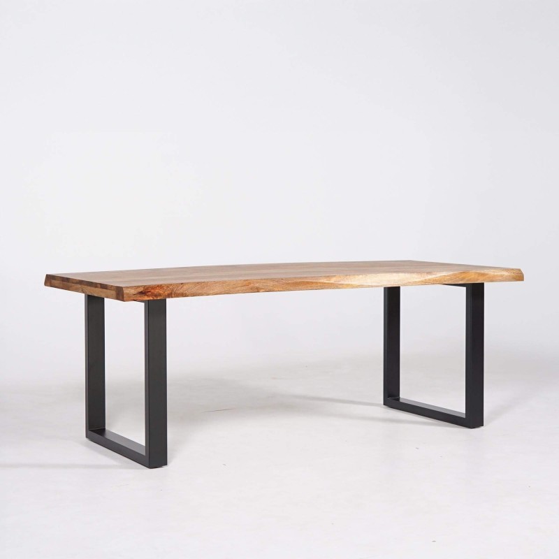 Table à manger bois massif avec pieds en métal - Rustik
