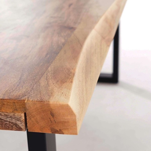 Table à manger bois massif avec pieds en métal - Rustik