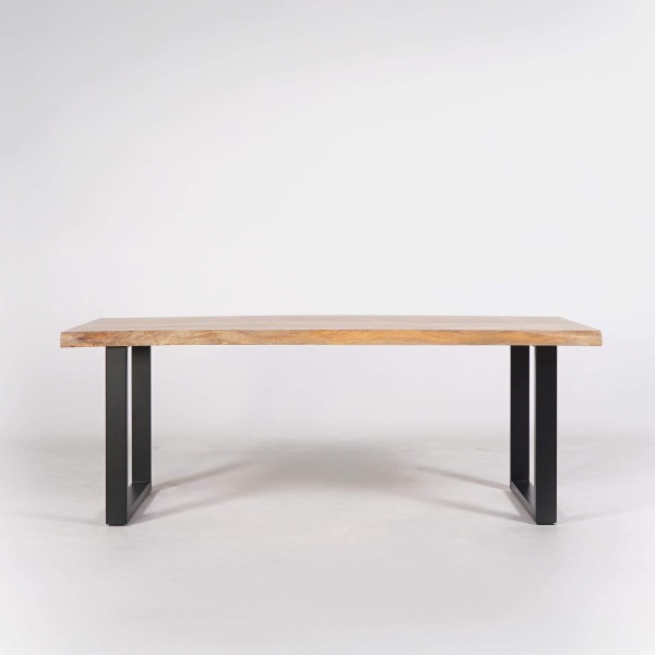 Table à manger bois massif avec pieds en métal - Rustik