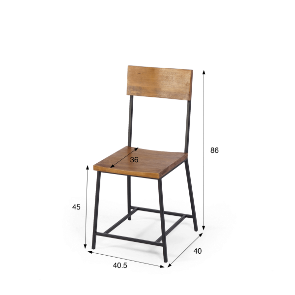 Chaise bois et métal Robin