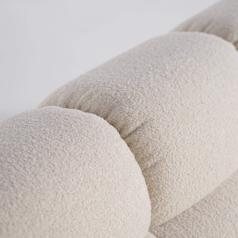Canapé capitonné droit en tissu bouclé 2/3 places - Elda