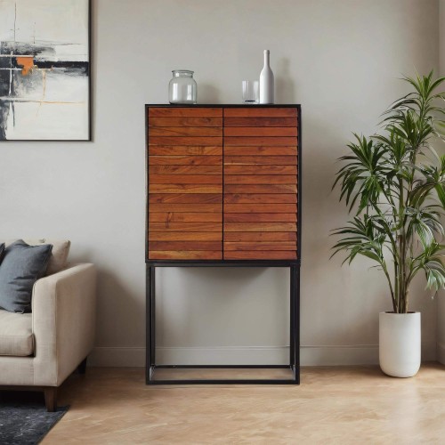 Armoire haute en bois massif 80cm - Tamara