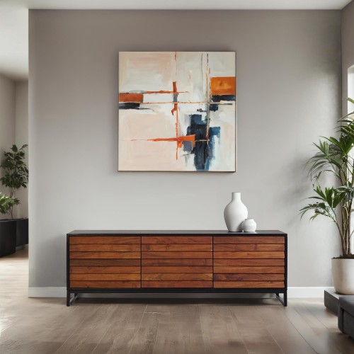 Meuble TV en bois naturel 150cm - Tamara