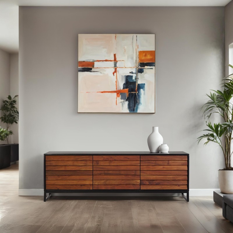 Meuble TV en bois naturel 150cm - Tamara