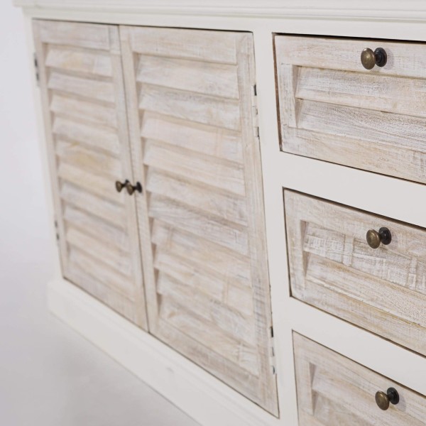 Buffet blanc en bois naturel - Sea side