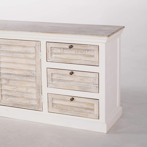 Buffet blanc en bois naturel - Sea side
