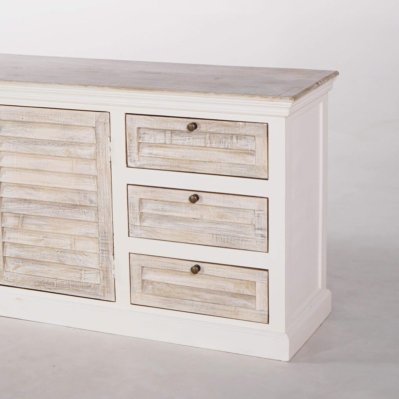 Buffet blanc en bois naturel - Sea side