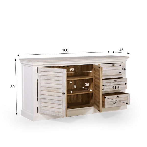 Buffet blanc en bois naturel - Sea side