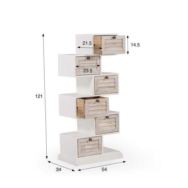 Meuble de rangement blanc en bois naturel - Sea side