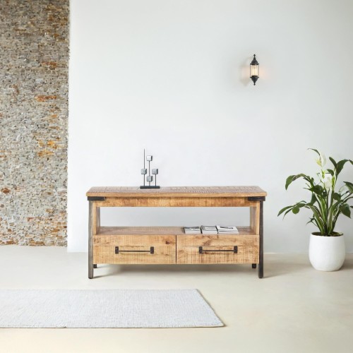 Meuble TV bois & métal 120 cm - Retro Archi