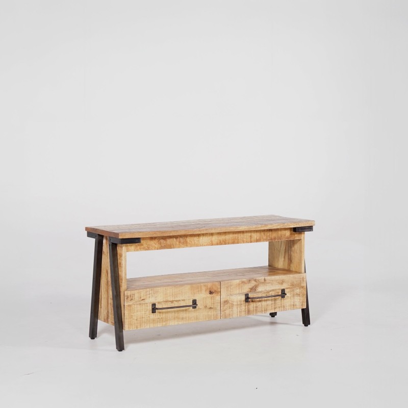 Meuble TV bois & métal 120 cm - Retro Archi