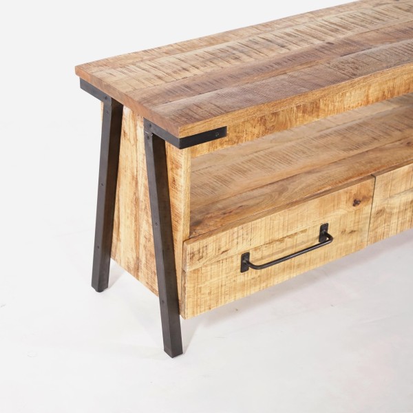 Meuble TV bois & métal 120 cm - Retro Archi