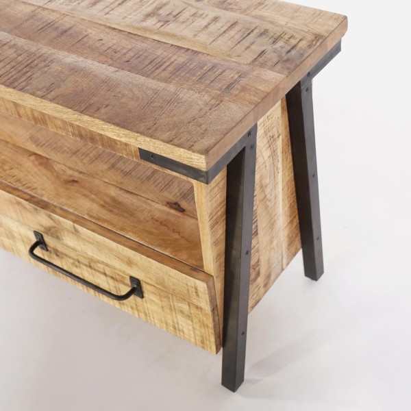 Meuble TV bois & métal 120 cm - Retro Archi