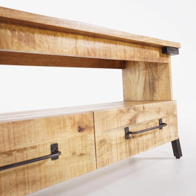 Meuble TV bois & métal 120 cm - Retro Archi