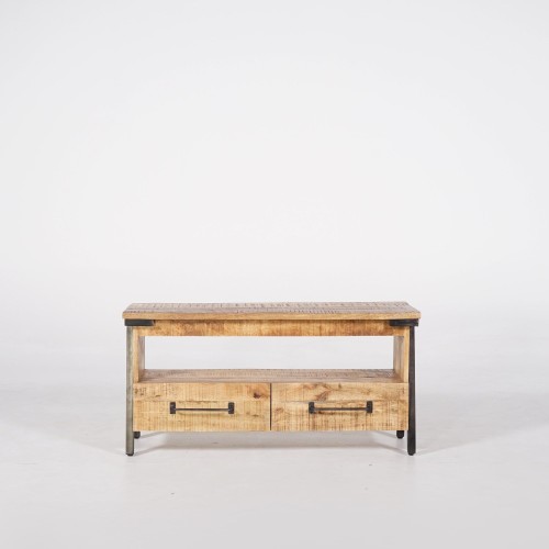 Meuble TV bois & métal 120 cm - Retro Archi