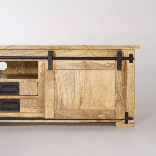 Meuble TV industriel 180 cm avec 4 tiroirs - Paris