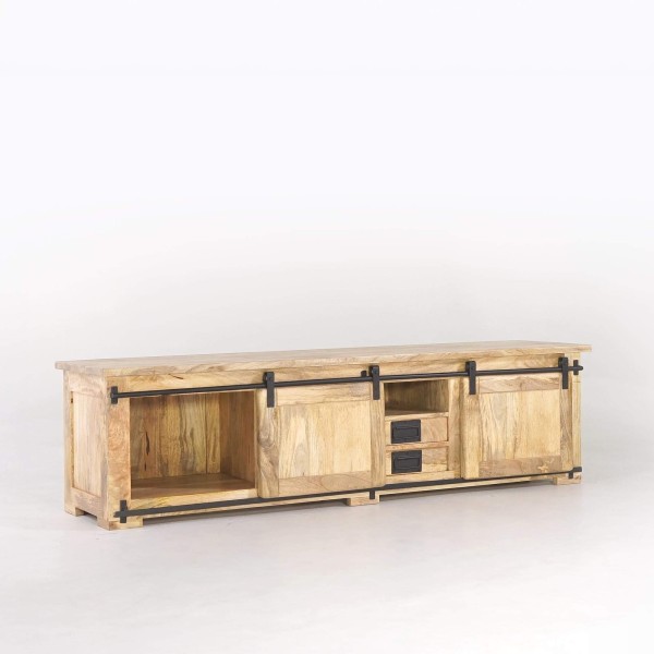 Meuble TV industriel 180 cm avec 4 tiroirs - Paris
