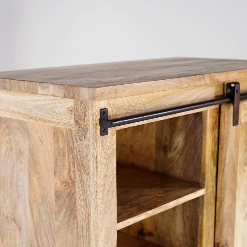 Buffet haut industriel bois et métal 90 cm - Paris