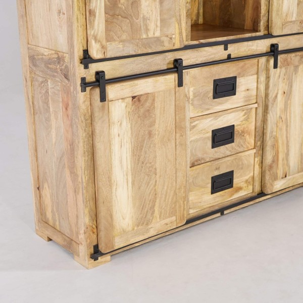 Vaisselier industriel en bois et métal 150 cm - Paris