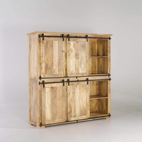 Vaisselier industriel en bois et métal 150 cm - Paris